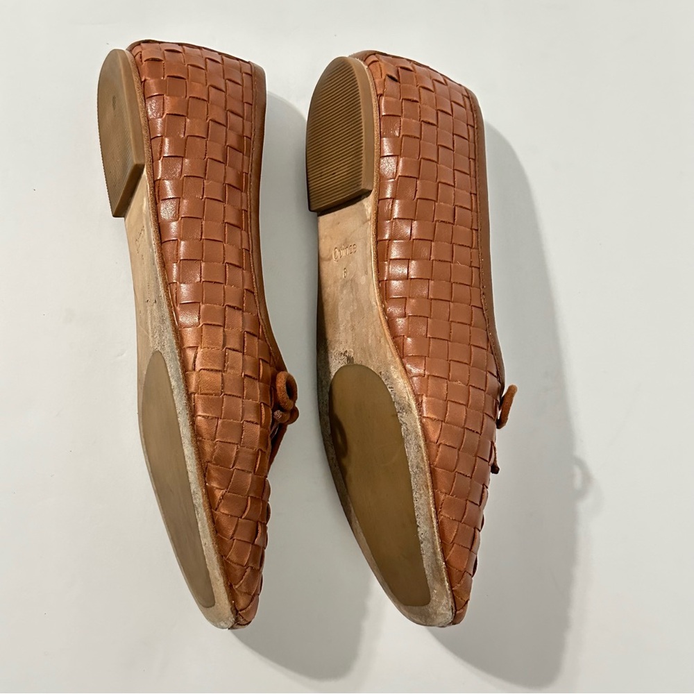 Quince Italian Leather
Handwoven Square Toe Ballet
Flat Brown Size 6 Boho Casual - Picture 4 of 9